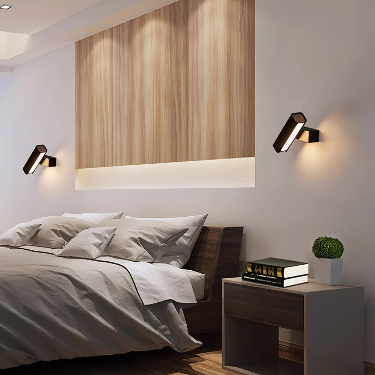 
Olvynora Rotating Wood & Metal LED Wall Lamp - Minimalist Sconce