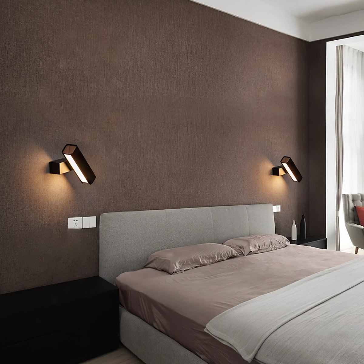 
Olvynora Rotating Wood & Metal LED Wall Lamp - Minimalist Sconce