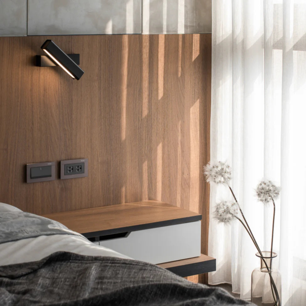 
Olvynora Rotating Wood & Metal LED Wall Lamp - Minimalist Sconce
