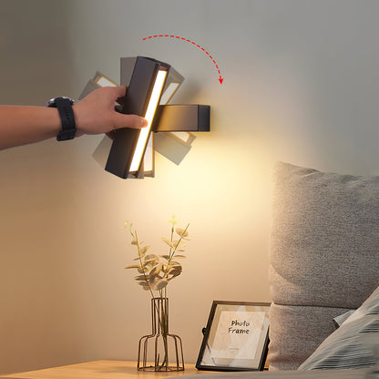 Olvynora Rotating Wood & Metal LED Wall Lamp - Minimalist Sconce