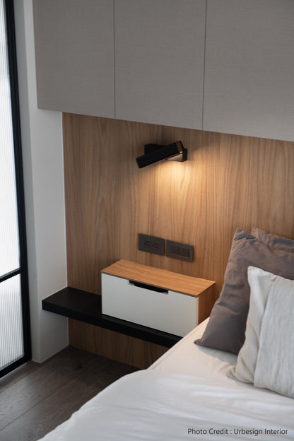 Olvynora Rotating Wood & Metal LED Wall Lamp - Minimalist Sconce