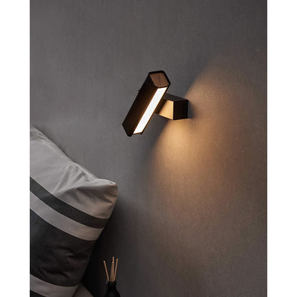 Olvynora Rotating Wood & Metal LED Wall Lamp - Minimalist Sconce