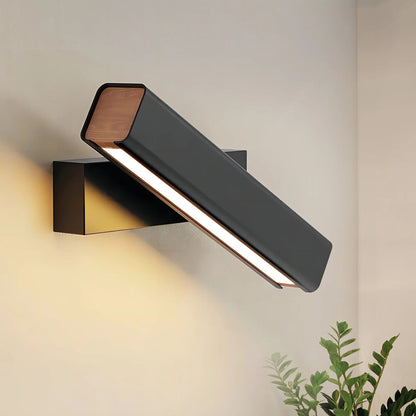 Olvynora Rotating Wood & Metal LED Wall Lamp - Minimalist Sconce
