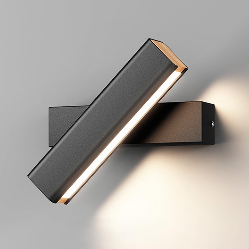 
Olvynora Rotating Wood & Metal LED Wall Lamp - Minimalist Sconce