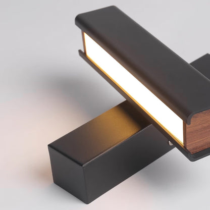 Olvynora Rotating Wood & Metal LED Wall Lamp - Minimalist Sconce