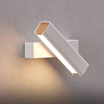 Olvynora Rotating Wood & Metal LED Wall Lamp - Minimalist Sconce