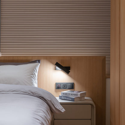 Olvynora Rotating Wood & Metal LED Wall Lamp - Minimalist Sconce