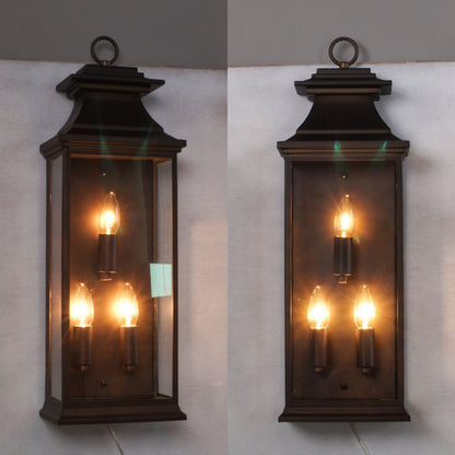 Esolarae Vintage Industrial Iron & Glass Wall Lamp