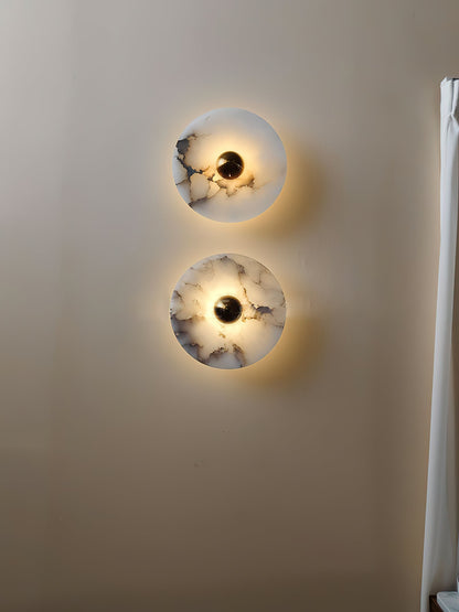 Olrine Marble & Metal LED Wall Lamp - Minimalist Sconce