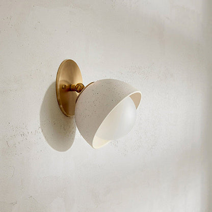 Ellorus Travertine & Glass Wall Lamp - Minimalist Sconce