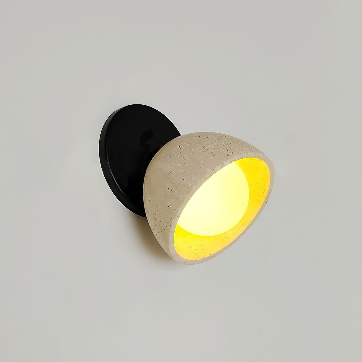 
Ellorus Travertine & Glass Wall Lamp - Minimalist Sconce