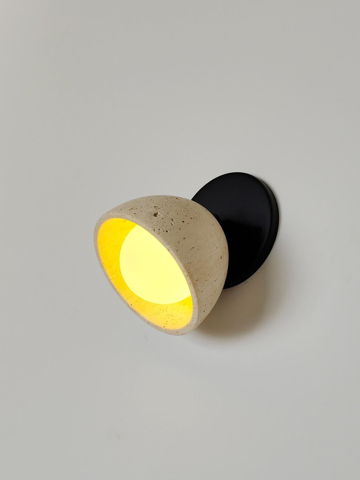 
Ellorus Travertine & Glass Wall Lamp - Minimalist Sconce