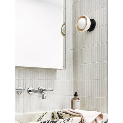 Ellorus Travertine & Glass Wall Lamp - Minimalist Sconce