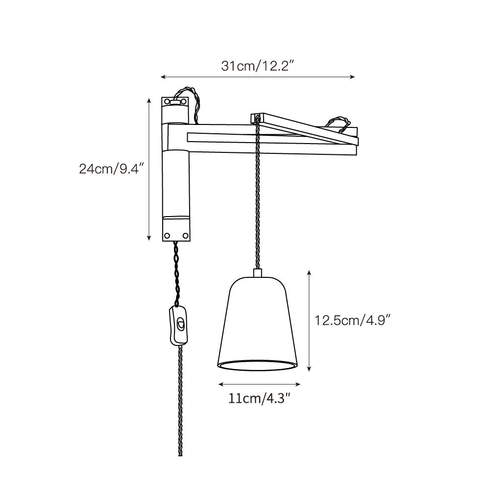
Cezoria Travertine Swing Arm Wall Sconce - Adjustable