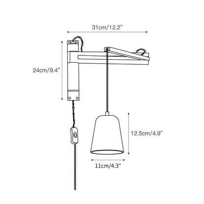 Cezoria Travertine Swing Arm Wall Sconce - Adjustable