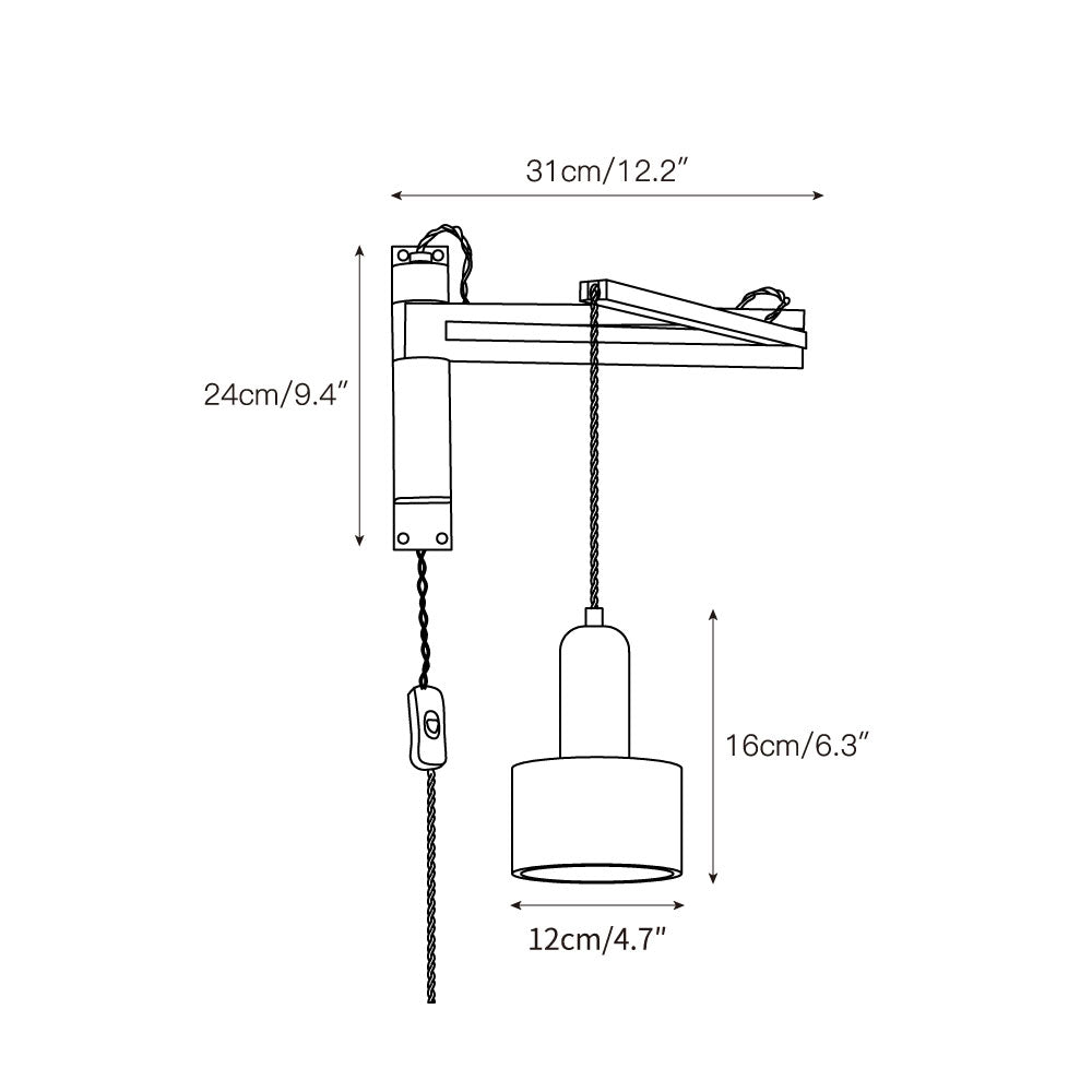 
Cezoria Travertine Swing Arm Wall Sconce - Adjustable