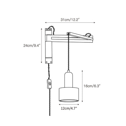 Cezoria Travertine Swing Arm Wall Sconce - Adjustable