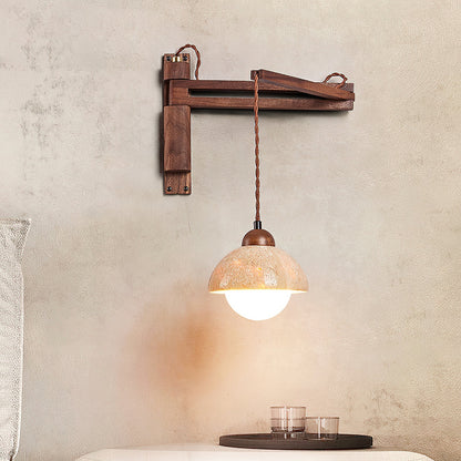 Cezoria Travertine Swing Arm Wall Sconce - Adjustable